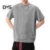Herren T-Shirt Rundhals Kurzarm 3D Gestreiftes Jacquard Design T-Shirt Einfarbig Lockere Passform Sommer Casual Tops