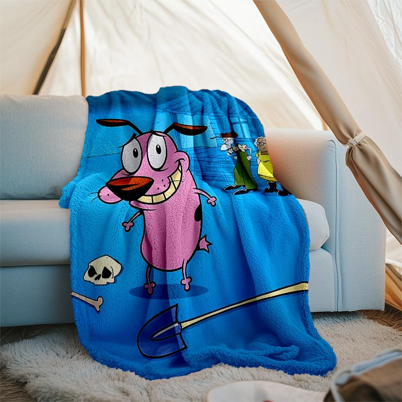 Courage the Cowardly Dog Printed Throw Blanket—lightweight,soft,warm;versatile Blanket for All Seasons—perfect As &air-conditioning Throw,nap Blanket