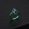 Wind Men'S And Women'S Diamond-Encrusted Rings, Fashionable Personality Winding Green Rings, Retro Simple Amethyst Jewelry