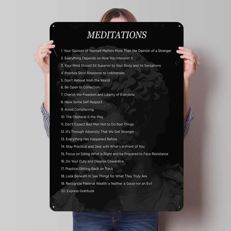 Mark Aurel Stoiker Zitat Schild Inspirierende Poster Dekoration für Heimdeko Artikel Metall Blechschilder für Wandkunst Dekoration