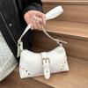 New Designer Buckle Armpit Bag Vintage Y2k Rivet Shoulder Bag Gothic Pu Leather Spicy Girl Hobo Handbag For Women