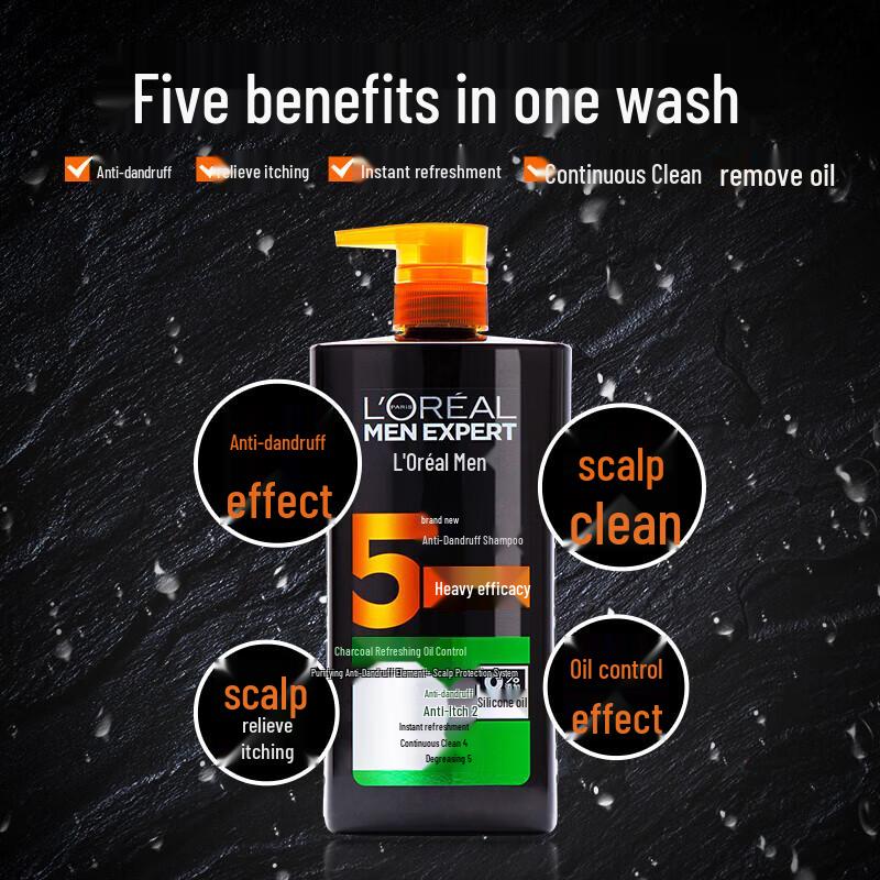 L'Oréal Men's Charcoal Oil Control Anti-Dandruff Shampoo