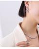French-Inspired Trendy Double Ring Detachable Titanium Steel Stud Earrings, 18K Gold-Plated Jewelry F539.