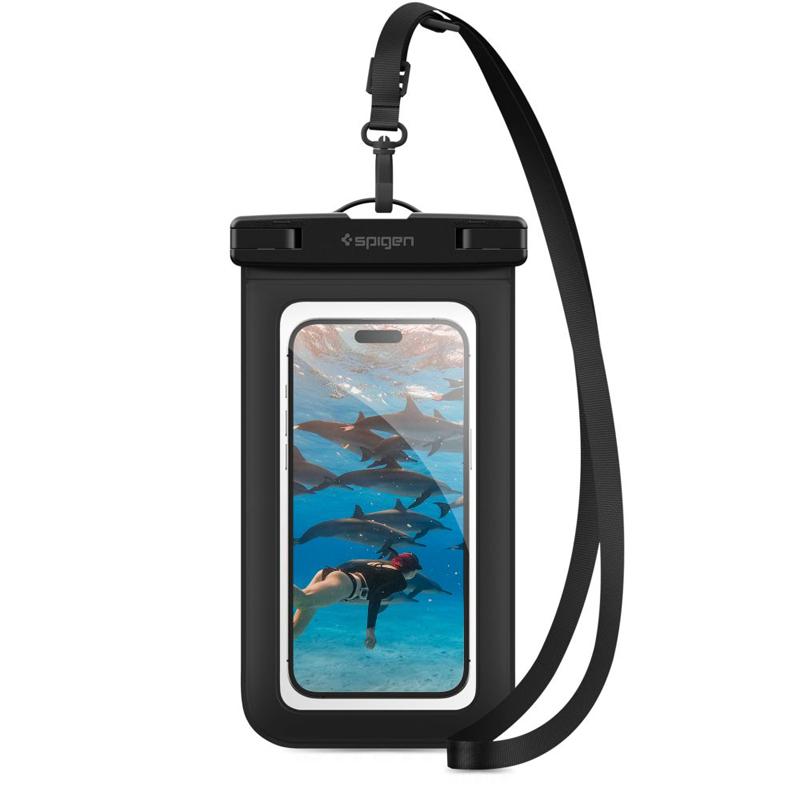 Spigen A601, Wassersportaktivität, Smartphone, Schwarz, Transparent, Polycarbonat, Klickschnalle, IPX8 - Bild 4