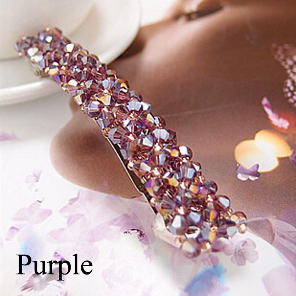 

Girls Headwear Bling Barrette Hairpin Hair Clip Crystal Rhinestone фіолетовий