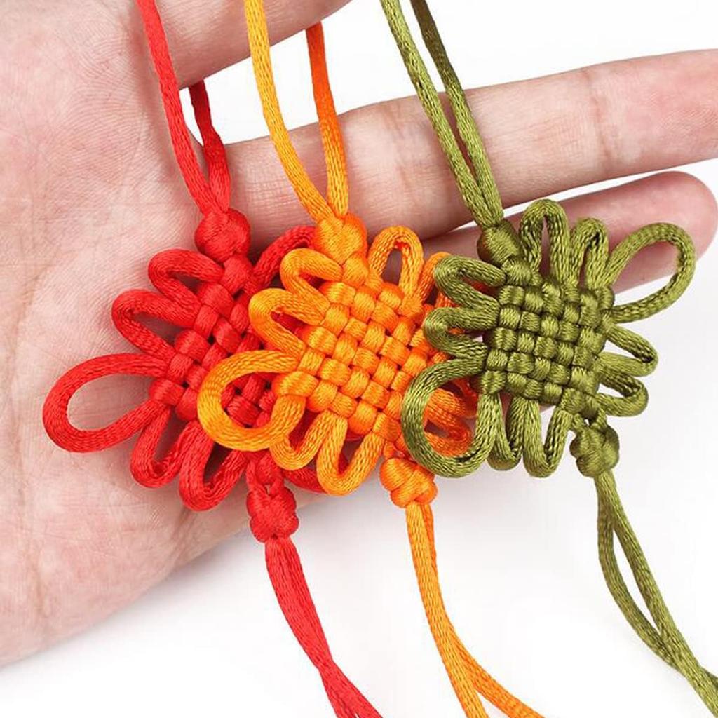100 Pcs Chinese Knot Lucky Pendant for Chinese New Year Home Decoration to Bring You Auspicious Wealth Health and Happiness