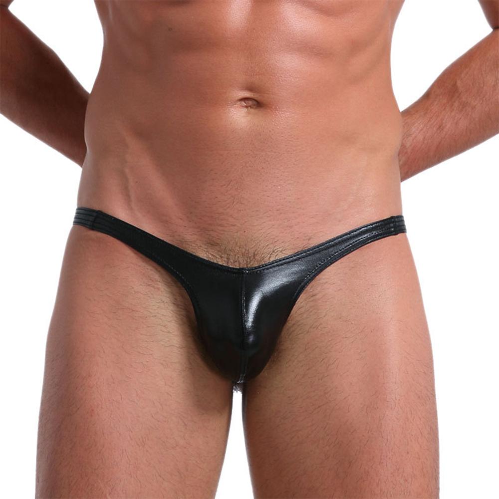 Underpants Briefs Faux Leather G-String M-XL Men\'s