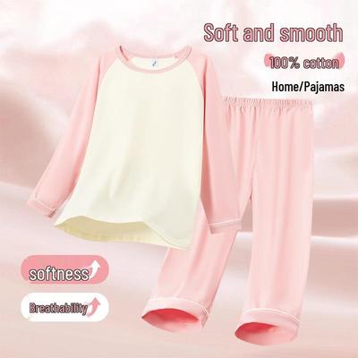 Mädchen Pyjama-Set aus reiner Baumwolle mit langen Ärmeln - Weich, bequem und antibakteriell für Herbst und Frühling