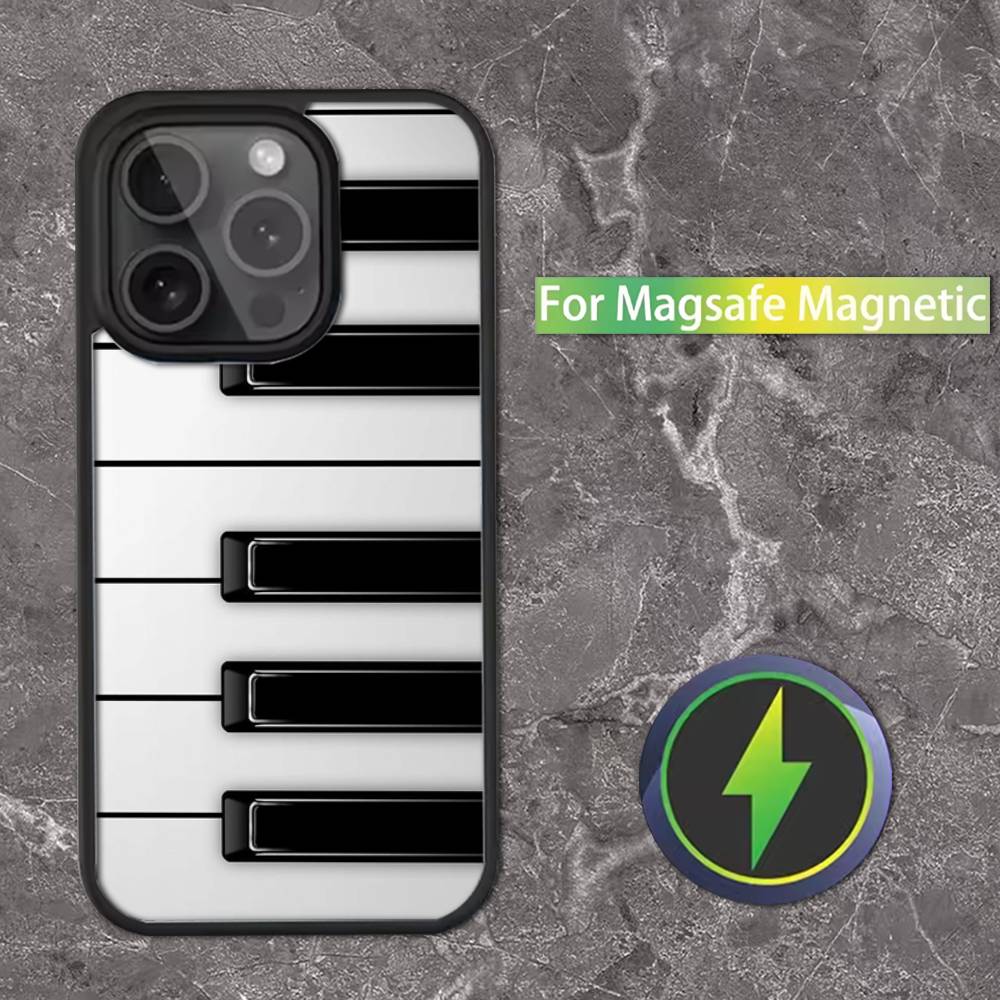 

Music Piano Keyboard Phone Case For iPhone 17,16,15,14,13,12,11,Pro,Max,Plus,Mini,SE Magsafe Magnetic Wireless Charging iPhone17PRO