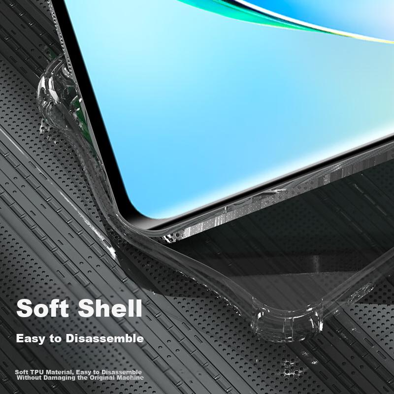 Transparent Phone Case for Honor X50, Ultra-Thin Crystal Lens Protection Cover with Reinforced Corners And Air Cushion, And Scratch-Resistant