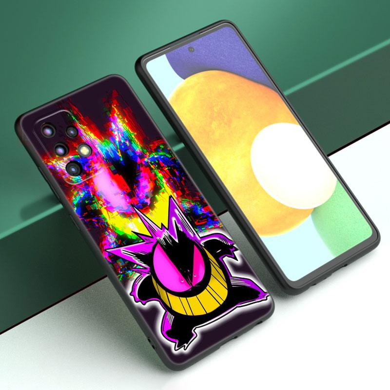 Dark P-Pokemon G-Gengar Case For Samsung A13 A22 A24 A32 A23 A25 A34 A35 A52S A53 A54 A55 A73 5G A12 A14 A15 A31 A33 A50 A51 A72