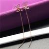 Purple Gold Butterfly Earrings, Simple Temperament, Fashionable And Elegant Foreign Gas-Plated Rose Gold Color Gold Earrings.