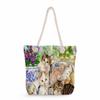 Flower Cat Print Thick Rope Single-shoulder Beach Bag 7269 CLE