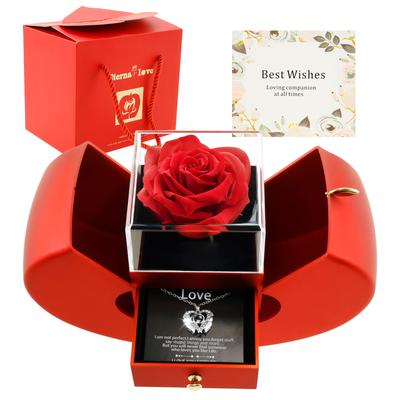Cadeau de Saint-Valentin Je T'aime Collier Avec Rose Boîte Cadeau Pendentif Bijou Pour Petite Amie 2025 Nouveauté Accessoires Romantiques