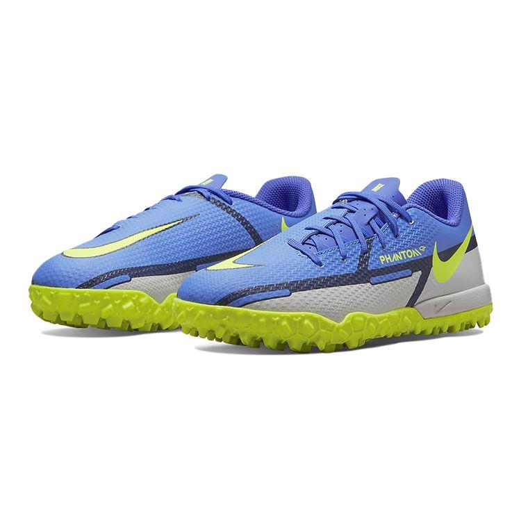 Nike Phantom GT Academy TF/AG Comfortable Non-Slip Shock Absorbing Durable Low-Top Soccer Shoes Kids sneaker Blue Green Gray DC0817-570