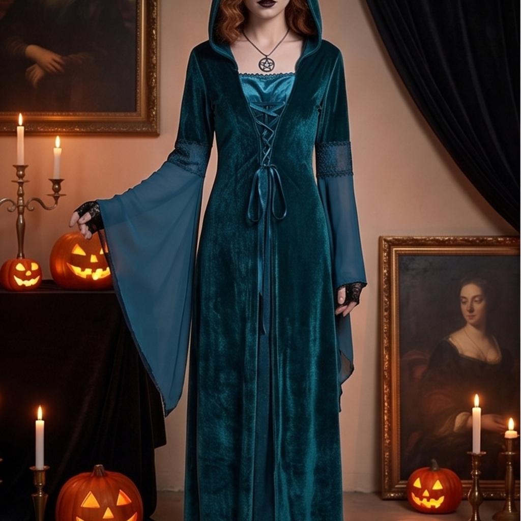 Women's Cape Dress for Halloween Costume