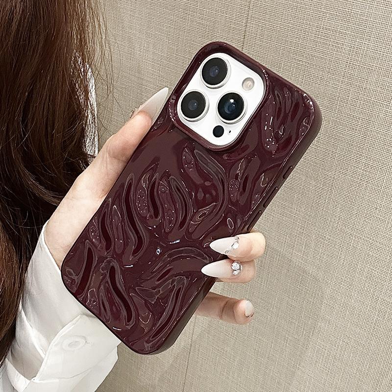 Ins 3D Rose Meteorite Pattern Texture Case For iPhone 16 Pro Max 17 15 14 13 12 11 XS XR X 7 8 Plus Soft TPU Phone Back Cover