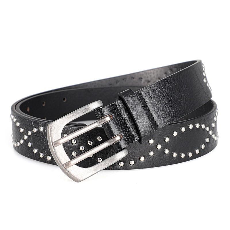 Vintage Punk-Stil Metallklauen-Perlen-Gürtel für Männer und Frauen, Legierungs-Nadelverschluss, Nieten-Gürtel, lässiger und vielseitiger Hosen gürtel