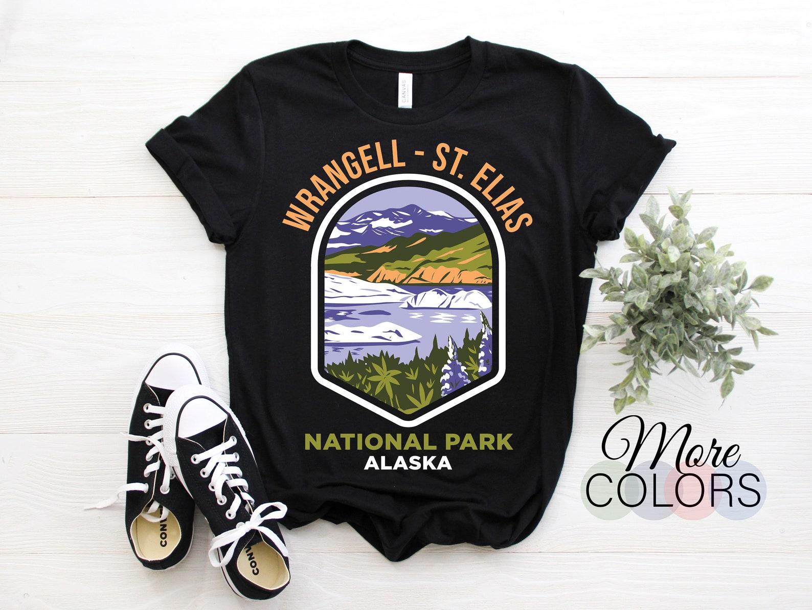 Wrangell St Elias National Park US Vintage T-Shirt, USA Alaska Parks Lover Gift, Adventure Outdoors, Camping Hiking Travel Souvenirs Present 130