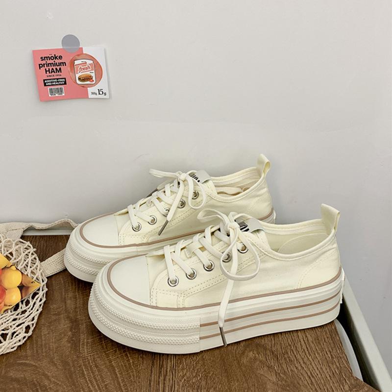 Tenisky prodyšné nové letní silné podrážky zvyšující výšku ležérní malé bílé boty studentky všestranné plátěnky děti