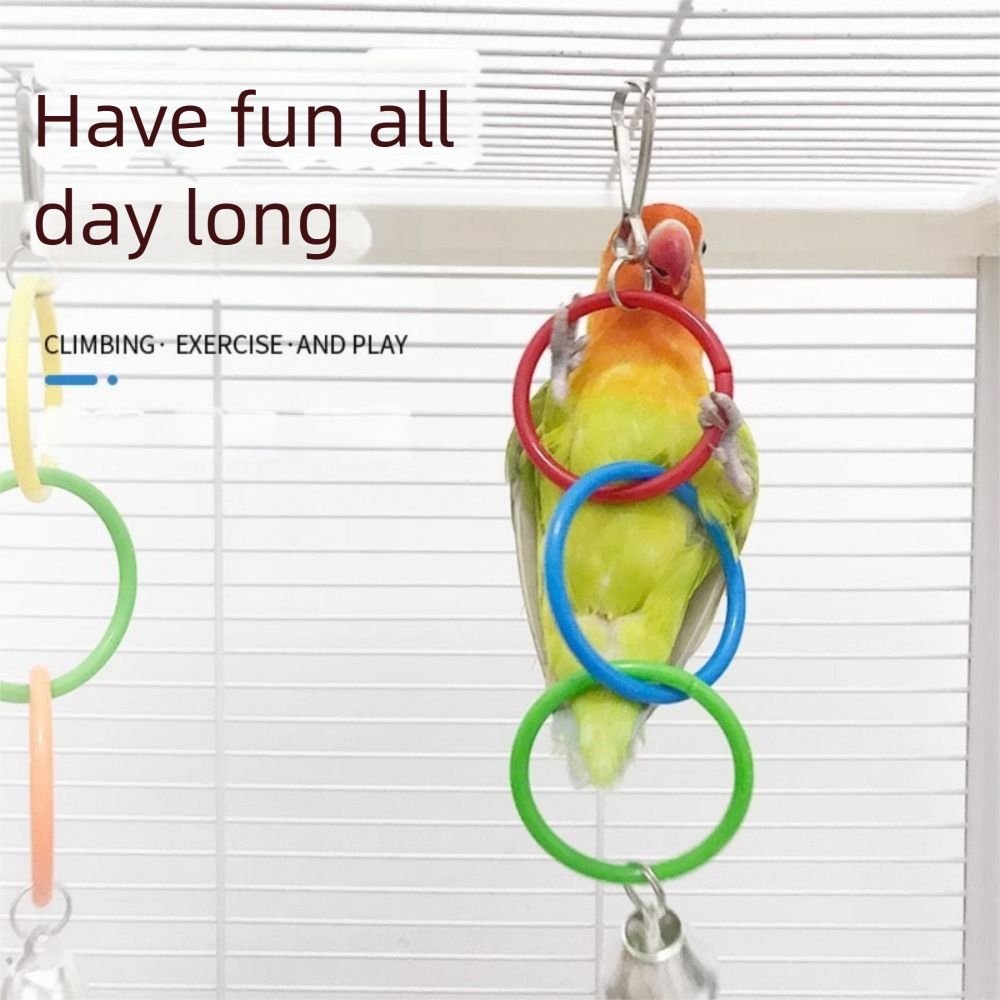 Plastic Bird Swing Toys Colorful Bird Exercise Play Toy Parrot Climbing Ring Birdcage Accessories