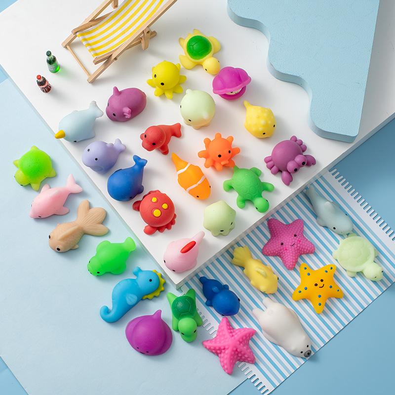 Ocean Turtle Dolphin Mochi Squishy Toys Cartoon Whale Sea Star Stress Relief Toys Squeeze Vent Sensory Toy Party Favor Kid Gift