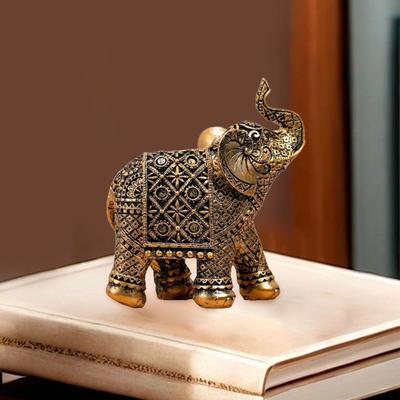 Elefantenstatue Stehende Figur, Glücksbringendes Feng Shui Ornament für Büro Bücherregale Esszimmer