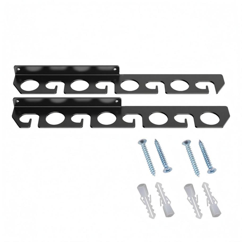 WallInstalled Fishing Rod Rack Acrylic Pole Storage Organizer Black Wall Mount for