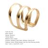 1Pc Ear Clip Cuff Simple Dual Use Women Adjustable 3-ring Hollow Finger Ring for Shopping Travel