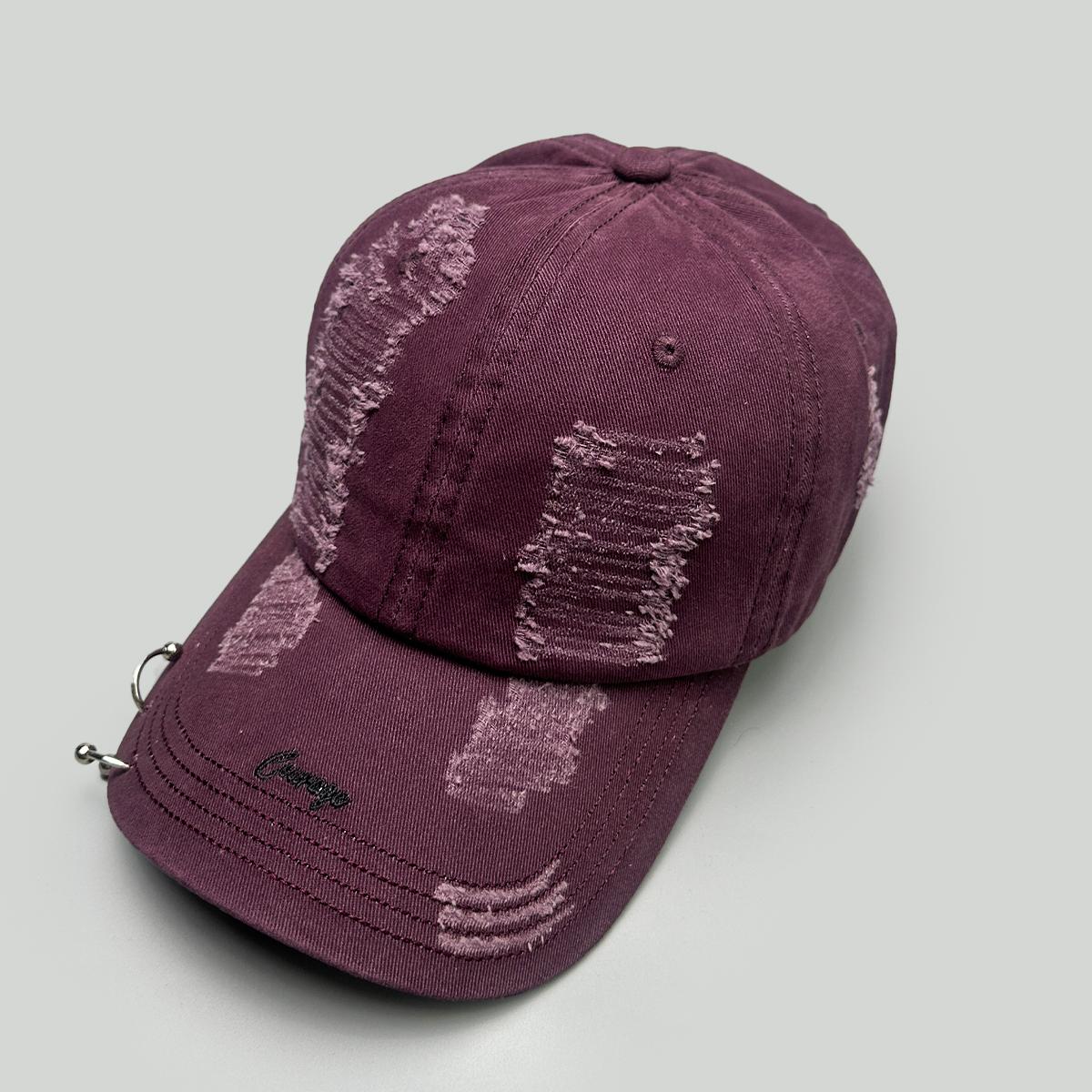 

Personal Iron Ring Letter Embroidery Baseball Hats New Unisex Sunshade Broken Style Versatile Niche Fashion Retro Peaked Caps 52-60cm
