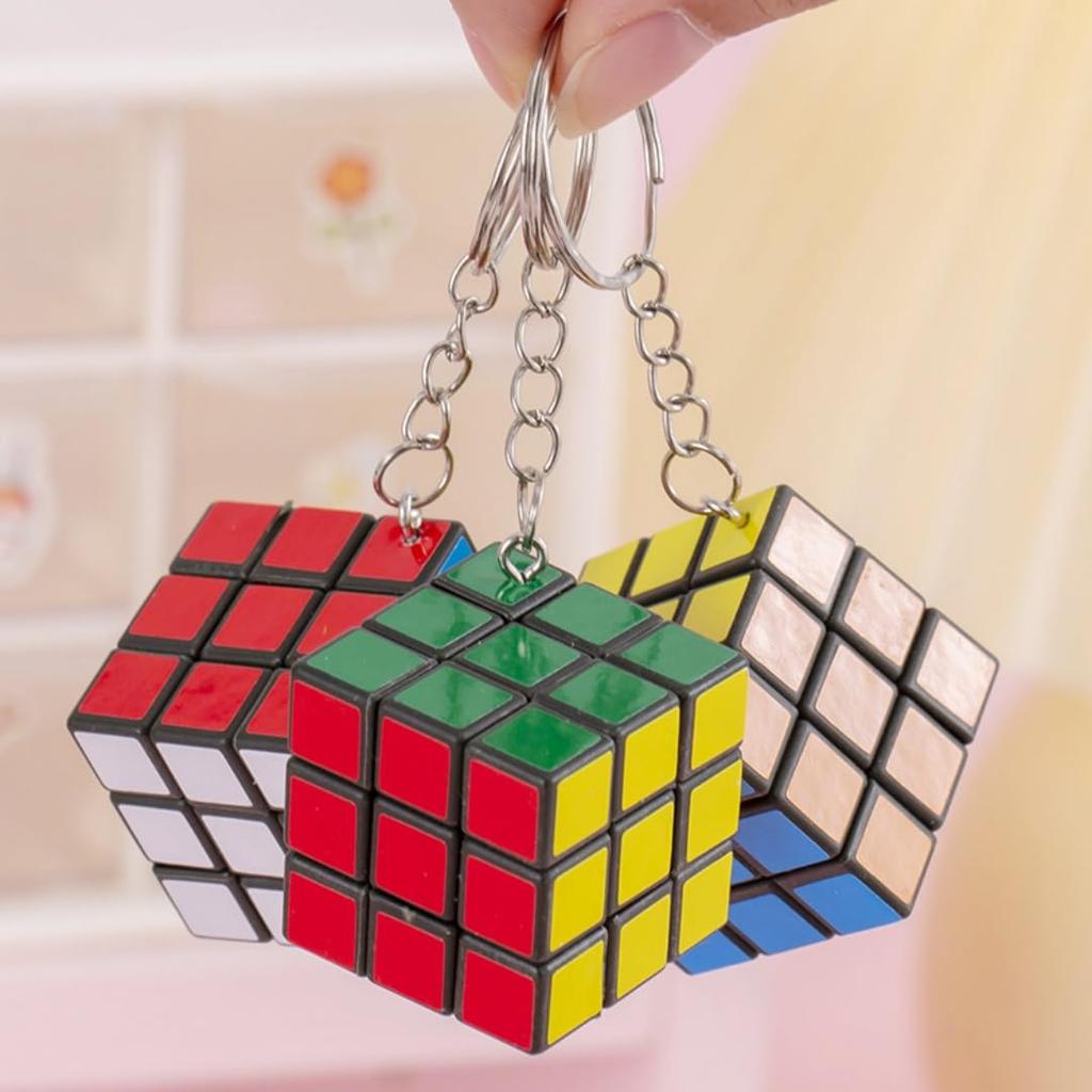 Siawadeky Mini Cube 3D Puzzle Keychain Set of 50, Smooth Rotation, Cute, Colorful, Compact, Perfect for Prizes, Bag Decorations, Festivals, Events,