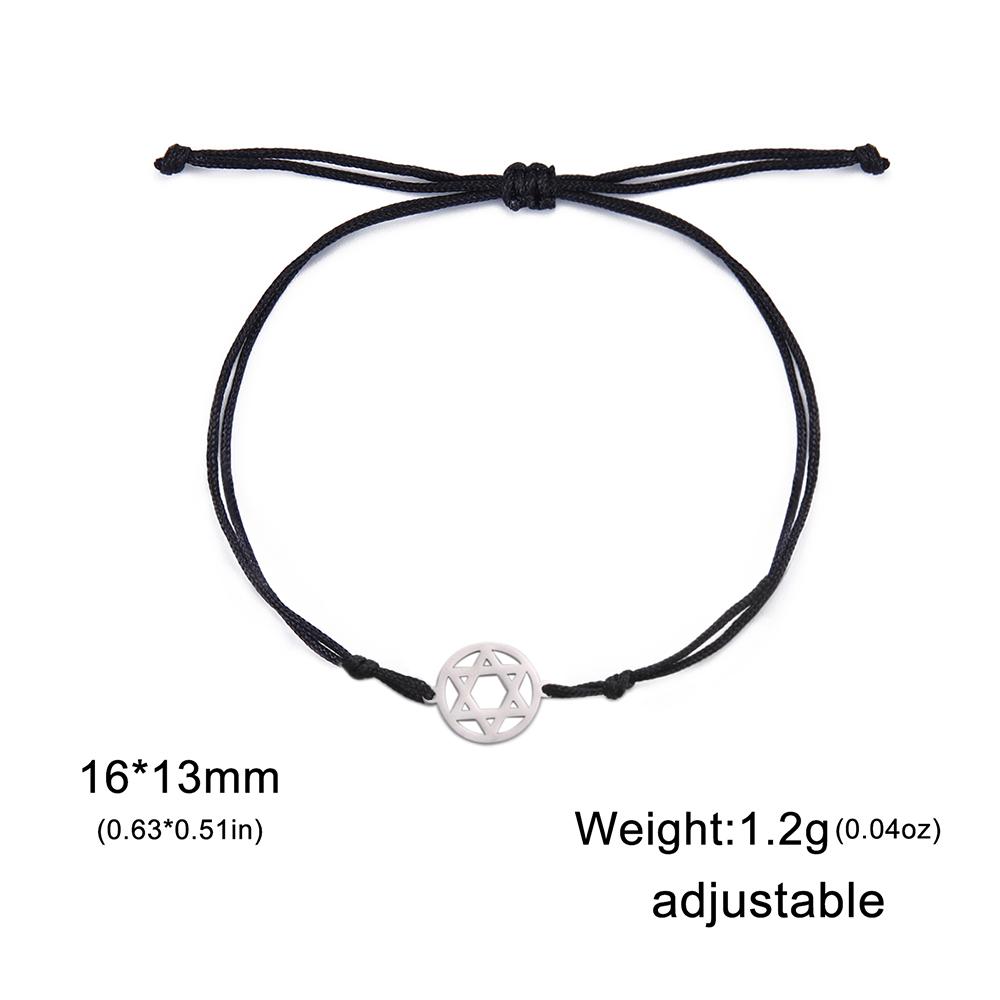 Dawapara Star of David Bracelet Jewish Prayer Judaica Hexagram Charm Protection Amulet Couple Gift Stainless Steel Jewelry
