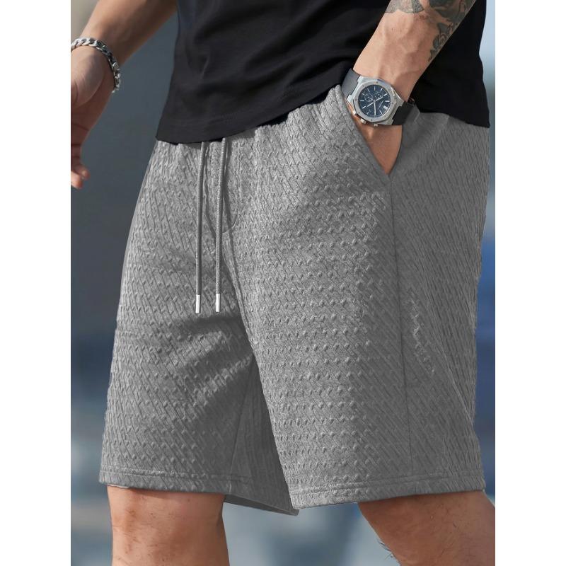 Men s Grey Textured Knit Casual Shorts M серый
