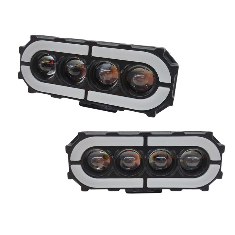 Motorcycle LED Spotlight Driving Lens Fog Lights Hi/Low Beam For Off Road Trucks SUV UTV ATV Auxiliary Spot Work Lights 12V
