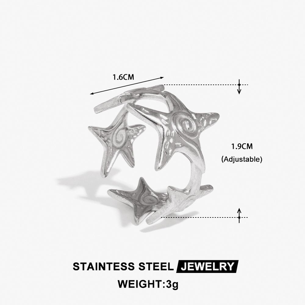 European & American Titanium Steel Ocean Ring Openable Bracelet for Women - High-End Stainless Steel Jewelry