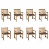 Exclusive House - Garden Chairs Set of 8 with Taupe Cushions Solid Teak Wood
