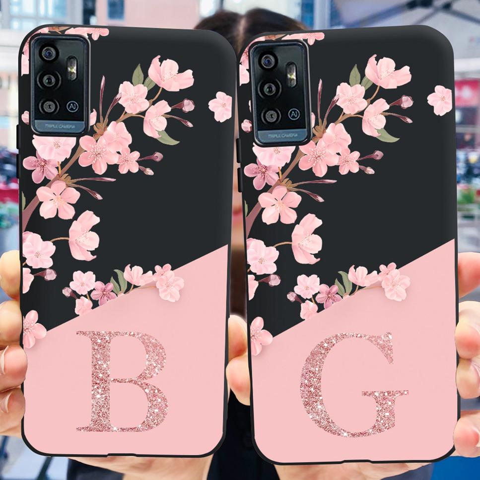 Per ZTE Blade A71 2021 Custodia Moda Lettera Fiore Lussuoso TPU Morbido Silicone Cover Per ZTE Blade A71 A7030 Custodie Telefono Antiurto