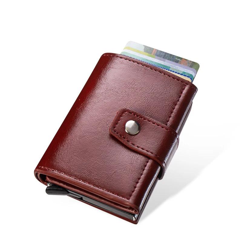 Men Women Unisex Minimalist ID Bank Credit Card Holder Case Slim Mini Aluminum Men Pop-Up Wallet Travel Cardholder Purse