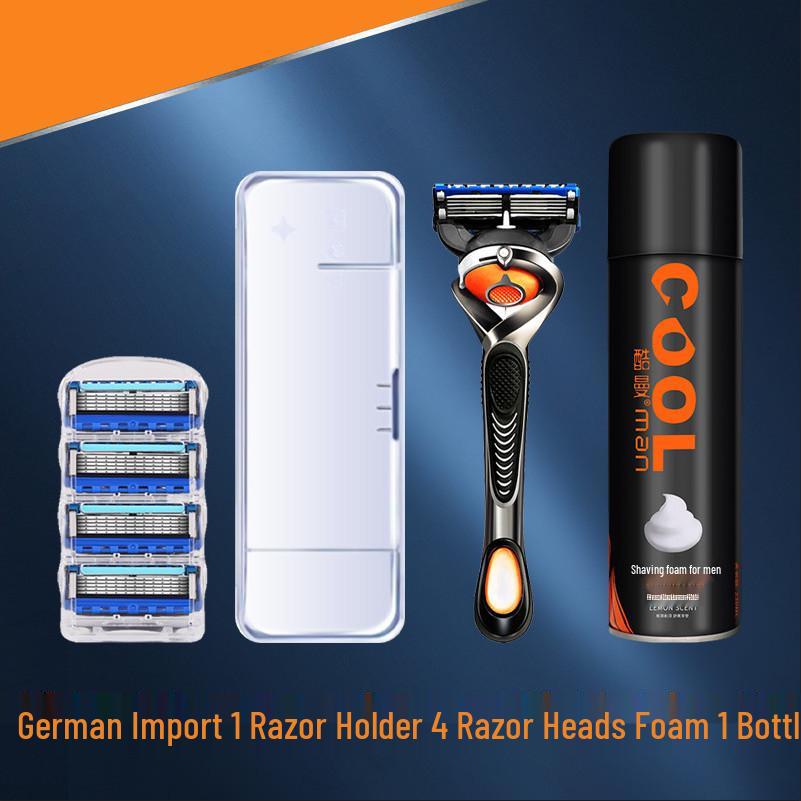 Durable Blue 5-Layer Rotating Razor: Waterproof, Scratch-Resistant, Sharp, Portable