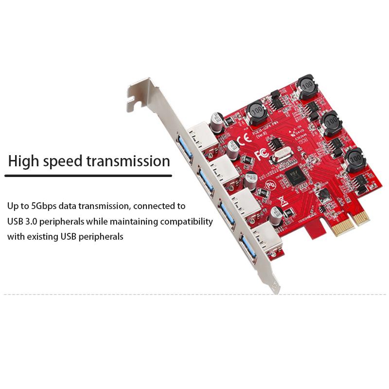Extender PCIe Converter USB HUB High-speed PCI-E To USB Expansion Card Game PCIE Card Splitter Adapter PCI-E Riser Card Adapter PCI-E Card Controller