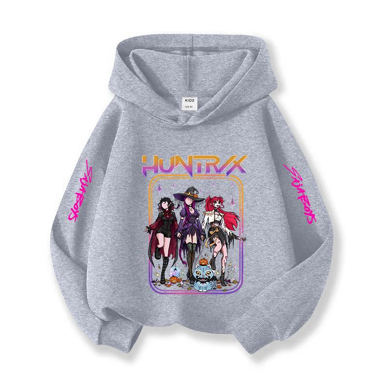 2025 New K-POP Animated Children's Hoodie Fashion Cartoon Printed Girls' Hoodie Sportswear Casual Style Top