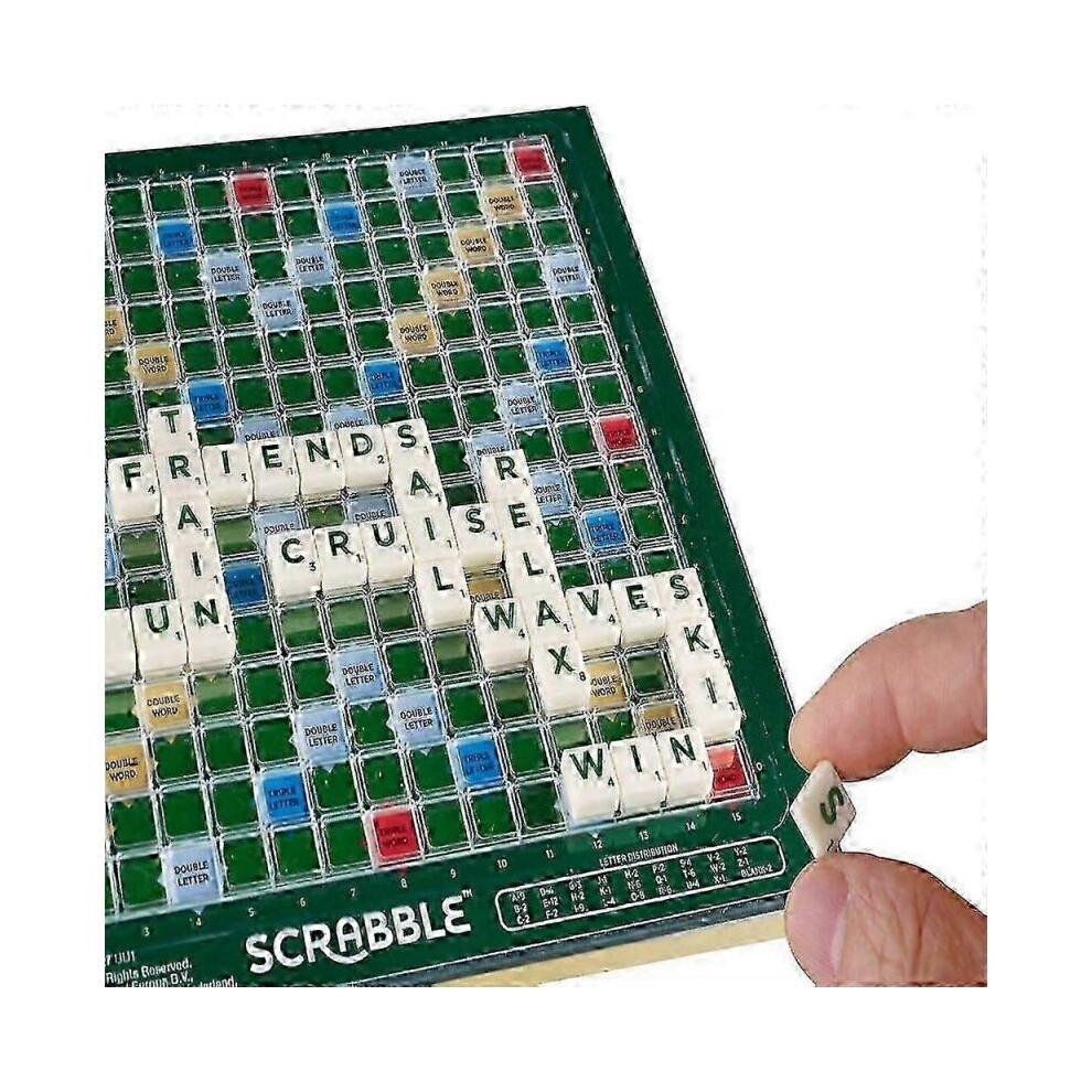 Deluxe Scrabble Set with Locking Tiles for Family Fun