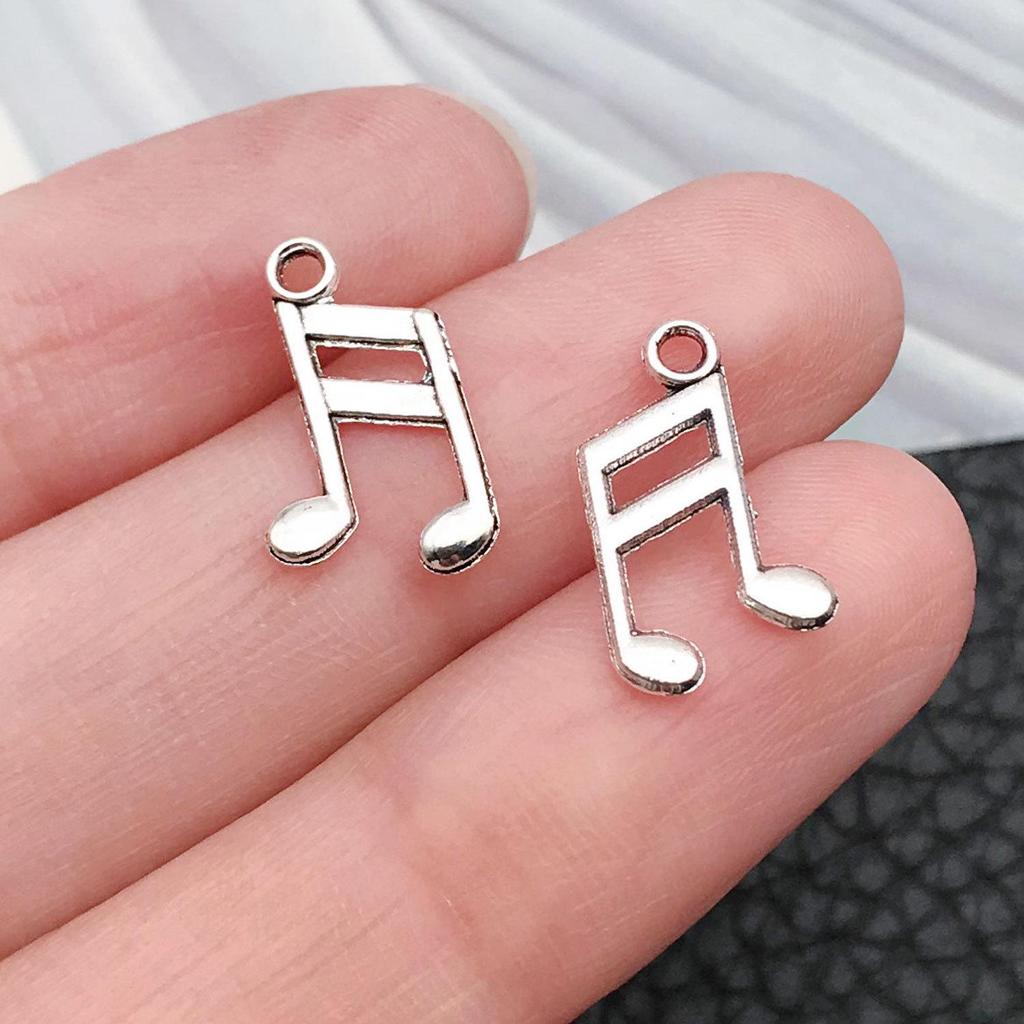 Mixed 30-Piece Musical Instrument Alloy Pendant Set with Guitar, Notes, and Mini Music Jewelry Accessories