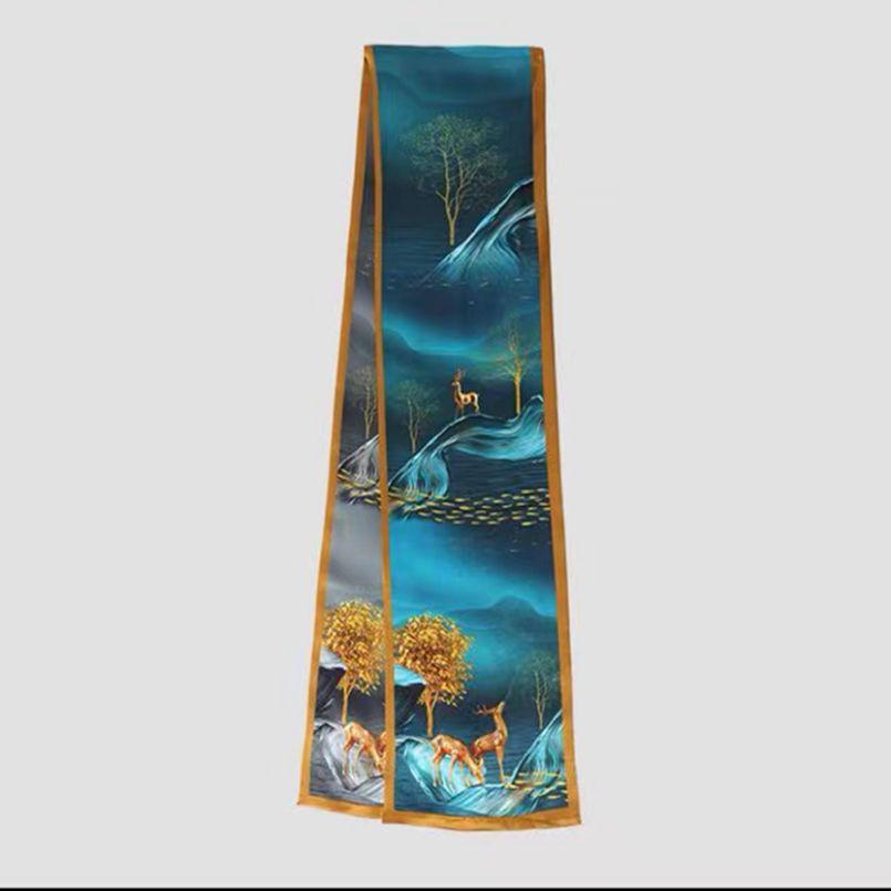 Korean Style Versatile Long Silk Ribbon Scarf