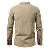 Men's Lace-Up Stand Collar Long Sleeve Shirt Casual Retro Top for Men Spring Autumn Fashion Multi-Color Male Blouse