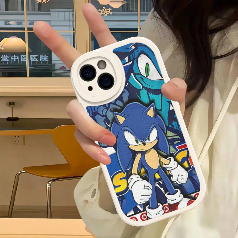 S-SonicS Anime For IPhone 16 15 14 13 12 11 Pro Max Plus Leather Phone Cover
