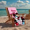 Custom Name Ultra-Soft Beach Towel with Mickey Minnie Theme,Ideal for Pool - Camping, Diving - Perfect Travel Essential, Vibrant Beach Towel.