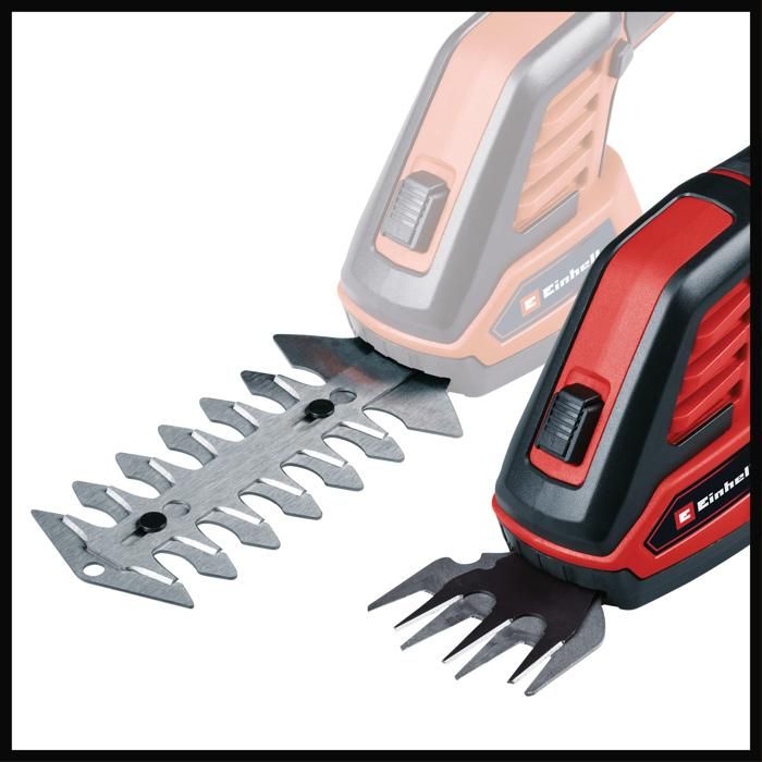Einhell cisaille à gazon taille-buissons sans fil gc-cg 3,6/70 li (3,6 v, batterie li-ion 2,0 ah, manche télescopique)