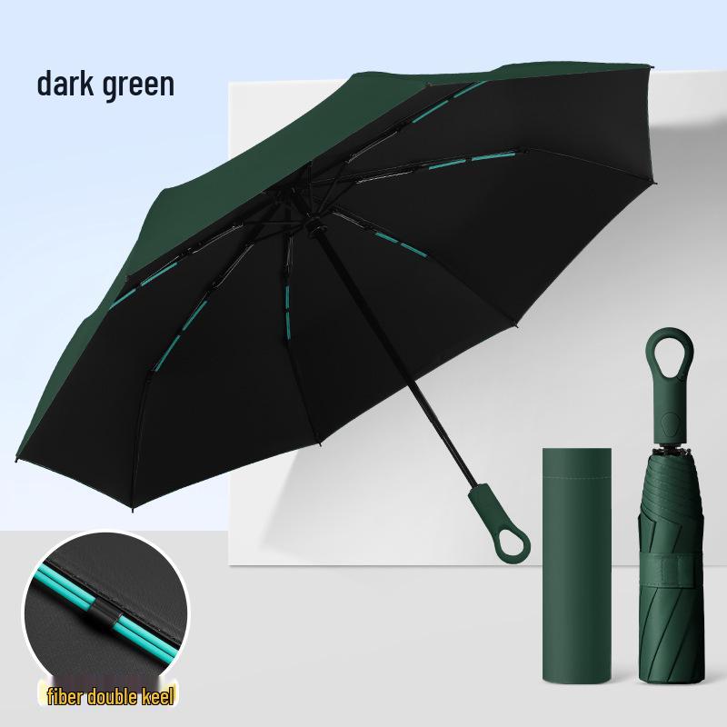 Compact Auto Folding Umbrella with Sun Protection, Portable with Ring Buckle, Suitable for All Weather