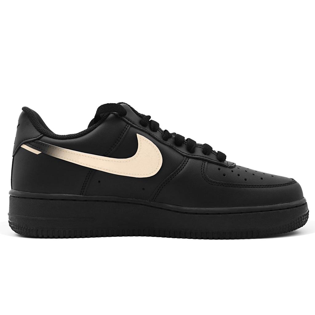Nike Air Force 1 Mürekkep Çayı Önsöz Yükseltici Aşınmaya Dayanıklı Alçak Üst Kaykay Ayakkabıları Unisex Bej Siyah CW2288-001(Team582-SBOX)